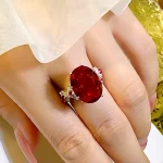 14ct Five Stones Oval Ruby Ring