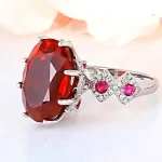 14ct Five Stones Oval Ruby Ring