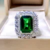 10ct Rectangular Halo Setting Emerald Ring 10ct Rectangular Halo Setting Emerald Ring