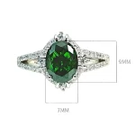 3ct Halo Setting Oval Emerald Ring