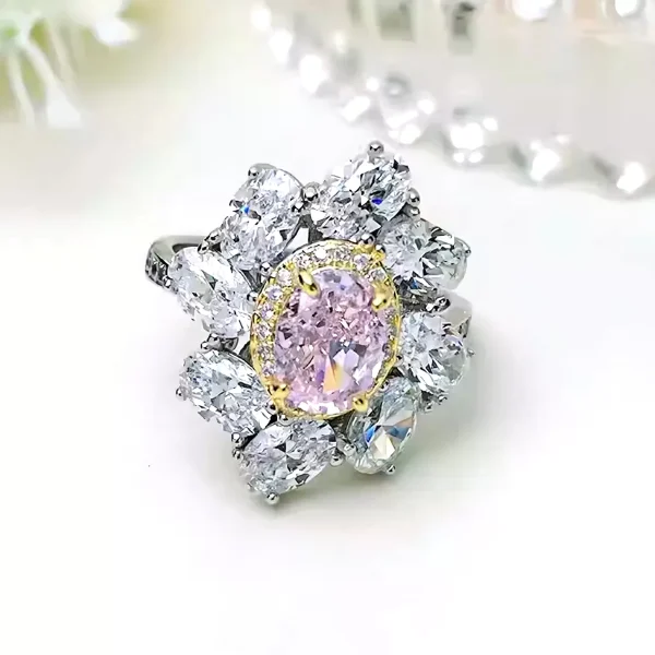 2ct Flower Pink Oval Diamond Ring 2ct Flower Pink Oval Diamond Ring