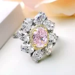 2ct Flower Pink Oval Diamond Ring