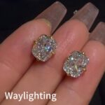 18K Gold Plated 4ct Diamond Earrings