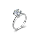 Moissanite 1.0carat 6-Prong Solitaire Round Diamond Ring