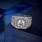 Moissanite Men’s 5.0carat Round Diamond Ring