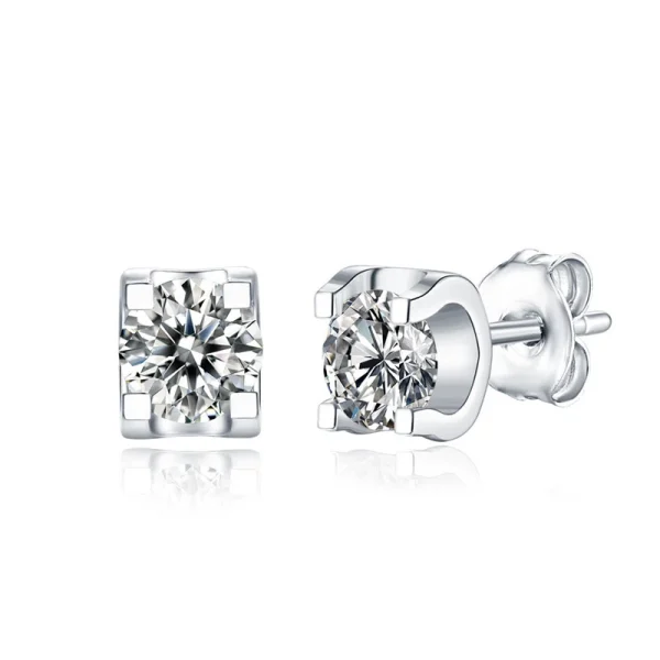 Moissanite Stud 1.0carat Round Diamond Earrings Moissanite Stud 1.0carat Round Diamond Earrings