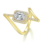 Moissanite Asymmetrical 2.0carat Radiant Diamond Ring