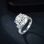 Moissanite 8.0carat Round Diamond Ring