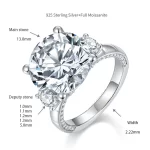 Moissanite 8.0carat Round Diamond Ring