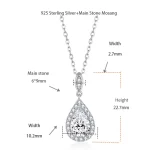 Moissanite 1.5carat Pear Pendant Diamond Necklace