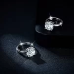 Moissanite 1.0carat Hoop Round Diamond Earrings