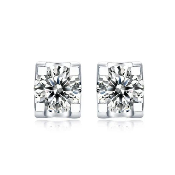 Moissanite Stud 1.0carat Round Diamond Earrings Moissanite Stud 1.0carat Round Diamond Earrings