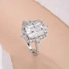 Moissanite Halo 4.0carat Radiant Diamond Ring Moissanite Halo 4.0carat Radiant Diamond Ring