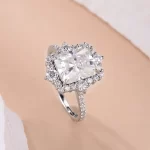 Moissanite Halo 4.0carat Radiant Diamond Ring