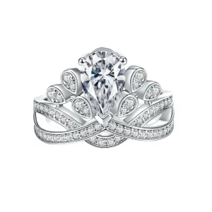 Moissanite Crown 1.5carat Pear Diamond Ring Moissanite Crown 1.5carat Pear Diamond Ring