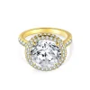 Moissanite 5.0carat Vintage Halo Round Diamond Ring