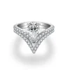 Moissanite Row 1.5carat Pear Diamond Ring Moissanite Row 1.5carat Pear Diamond Ring