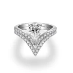 Moissanite Row 1.5carat Pear Diamond Ring