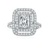 Moissanite Halo 2.0carat Radiant Diamond Ring Moissanite Halo 2.0carat Radiant Diamond Ring