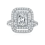 Moissanite Halo 2.0carat Radiant Diamond Ring