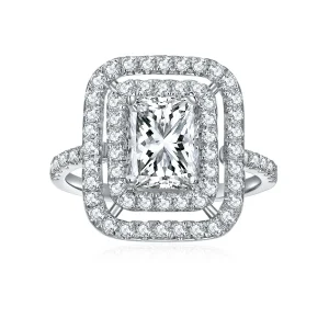 Moissanite Halo 2.0carat Radiant Diamond Ring Moissanite Halo 2.0carat Radiant Diamond Ring