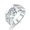 Moissanite Men's 1.0-2.0carat Round Diamond Ring