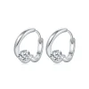 Moissanite 0.5carat Hoop Round Diamond Earrings