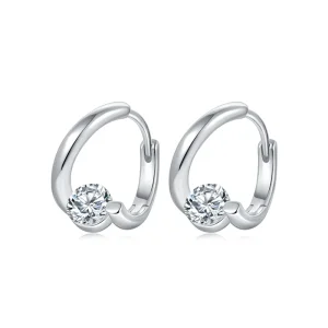 Moissanite 0.5carat Hoop Round Diamond Earrings Moissanite 0.5carat Hoop Round Diamond Earrings
