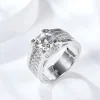 Moissanite Men's 2.0carat Round Diamond Ring