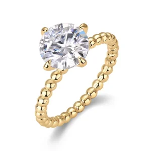 Moissanite 1.0carat 4-Prong Solitaire Round Diamond Ring