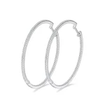 Moissanite 48mm Large Round Hoop Diamond Earrings