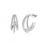 Moissanite Open Hoop Diamond Earrings