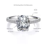 Moissanite Sidestone 3.0carat Oval Diamond Ring