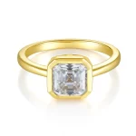 Moissanite 2.0carat Asscher Diamond Ring