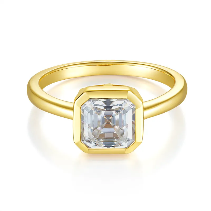 Moissanite 2.0carat Asscher Diamond Ring