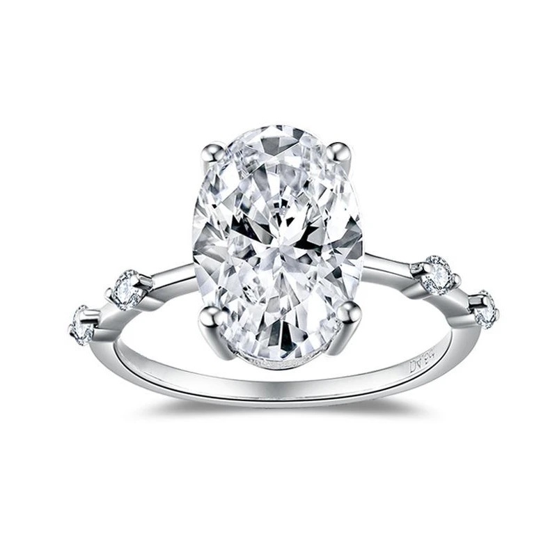 Moissanite Four-Stone 4.5carat Oval Diamond Ring