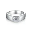 Moissanite Men's 1.0carat Emerald Cut Diamond Ring