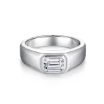 Moissanite Men's 1.0carat Emerald Cut Diamond Ring