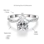 Moissanite Switch 2.0carat Pear Diamond Ring