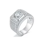 Moissanite Men’s 5.0carat Round Diamond Ring