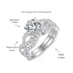 Moissanite 1.0carat Crown Round Diamond Ring Can Be Separated