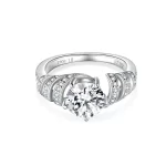 Moissanite 1.5carat Round Diamond Ring