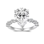 Moissanite 5.0carat Pear Diamond Ring