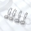 Moissanite 1.0carat Princess Hoop Diamond Earrings