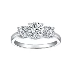 Moissanite 1.0carat Three Stone Round Diamond Ring