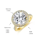 Moissanite 5.0carat Vintage Halo Round Diamond Ring