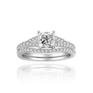 Moissanite Row 1.0carat Princess Diamond Ring Moissanite Row 1.0carat Princess Diamond Ring