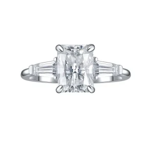 Moissanite Trapezoid 2.0carat Radiant Diamond Ring Moissanite Trapezoid 2.0carat Radiant Diamond Ring