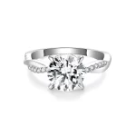 Moissanite 2.0carat Vine Round Diamond Ring