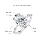 Moissanite Four-Stone 4.5carat Oval Diamond Ring